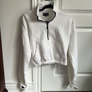 White cropped crew neck